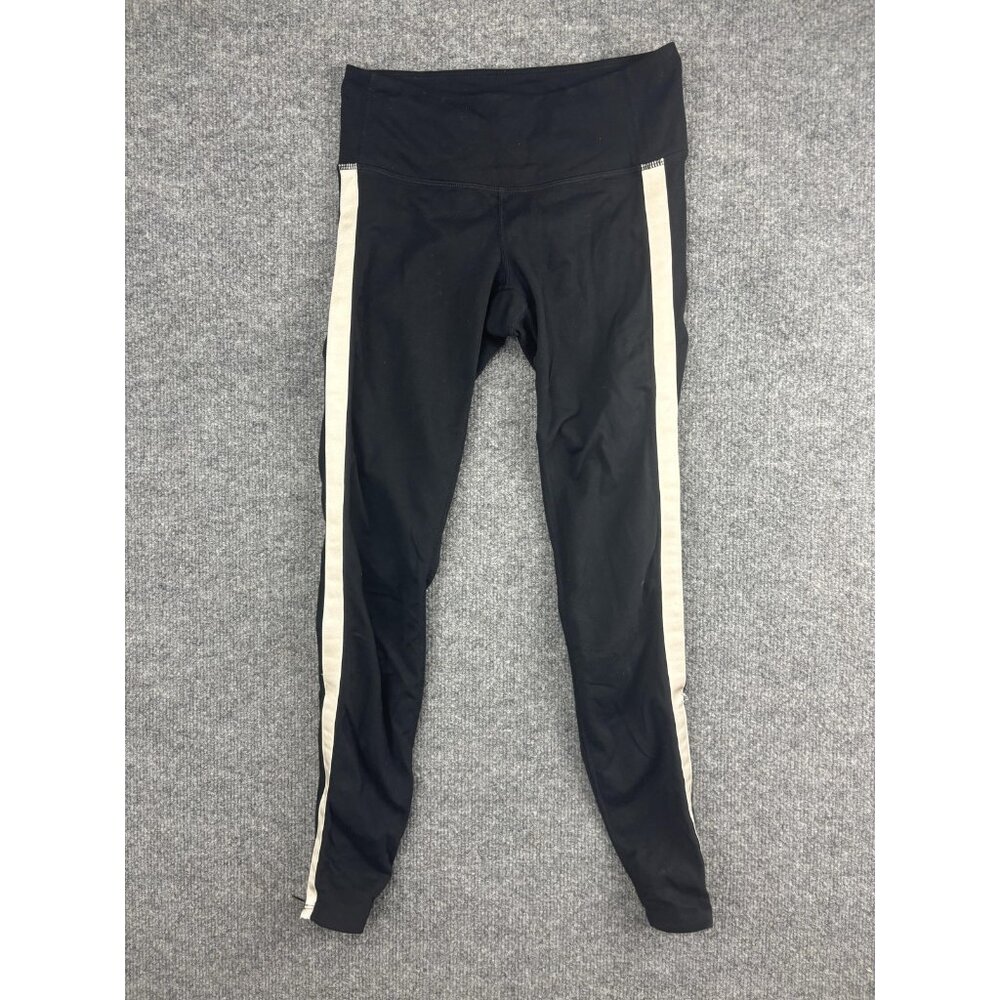 Athleta Leggings Womens Extra Small Black Side Stripe High Rise Zip Athletic Gym